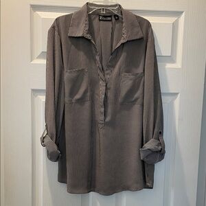 7th Avenue New York & Company Black and Cream Striped Fabric - Size XL